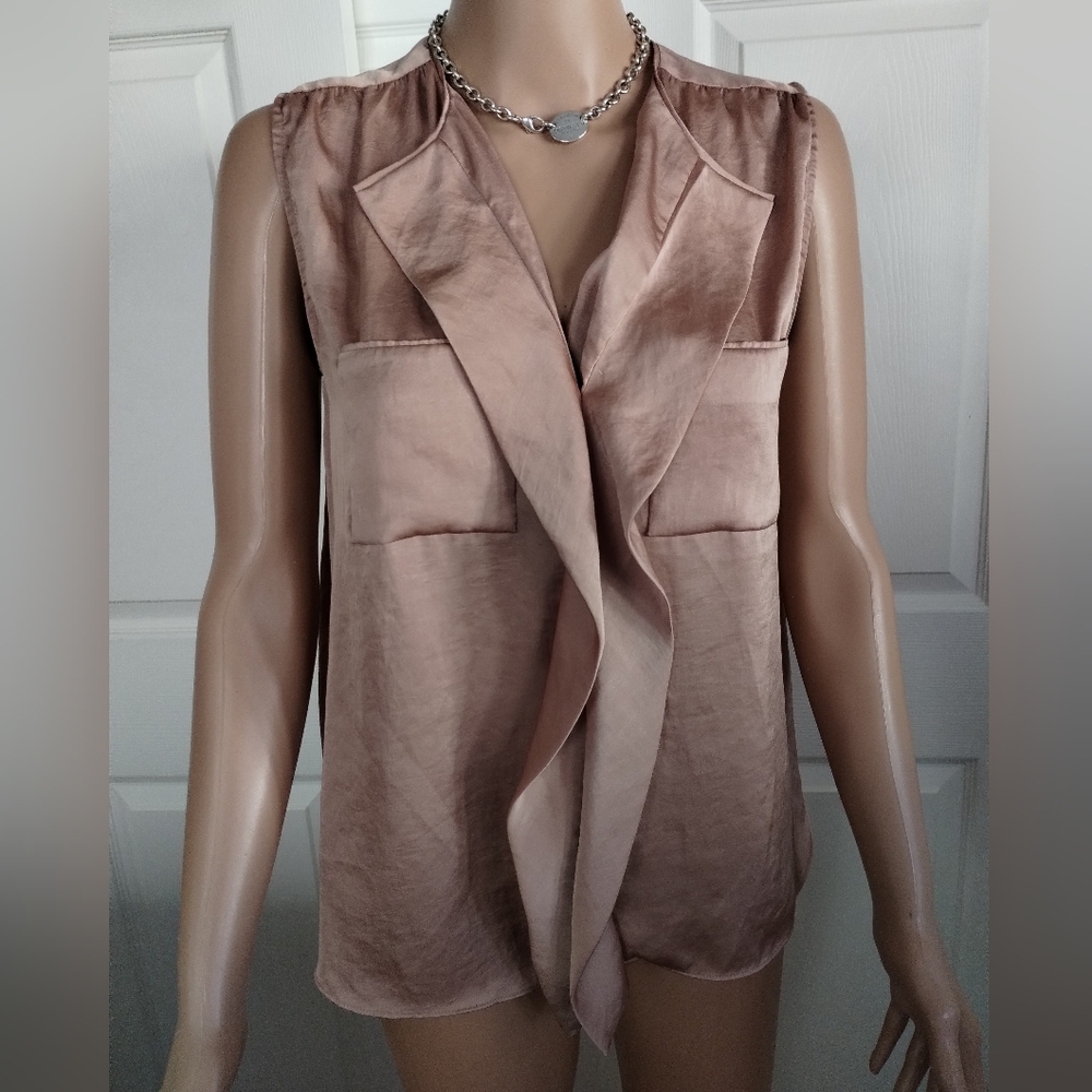 Marlene Birger Elegant Women's Tan Sleeveless Top 0 - Picture 2 of 6